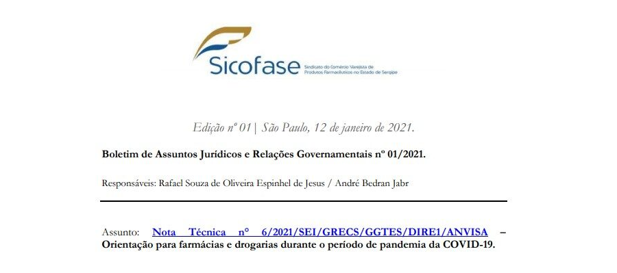 Boletim de Assuntos Jurídicos e Relações Governamentais nº 01/2021